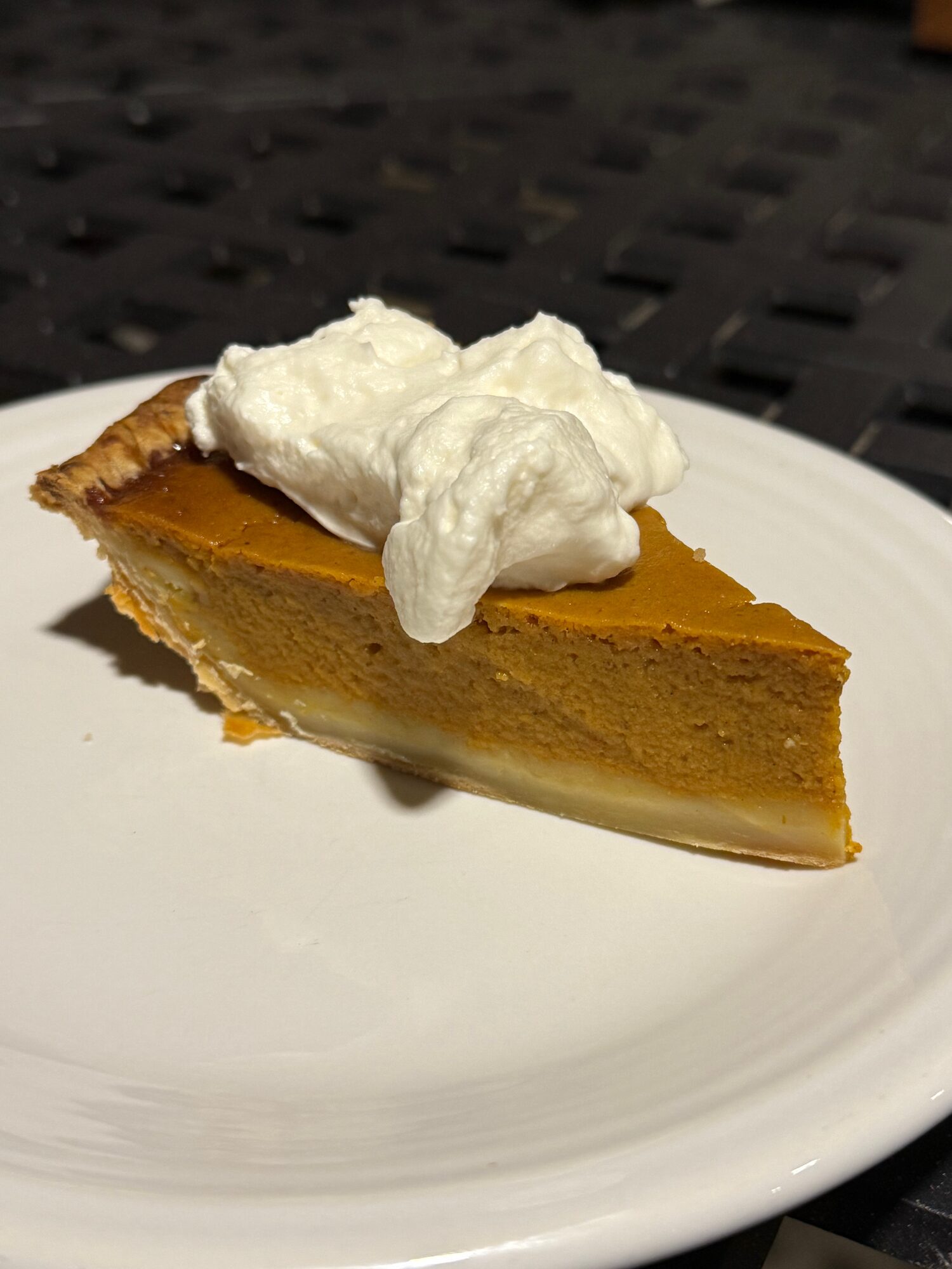 Homemade pie with fresh whipped cream