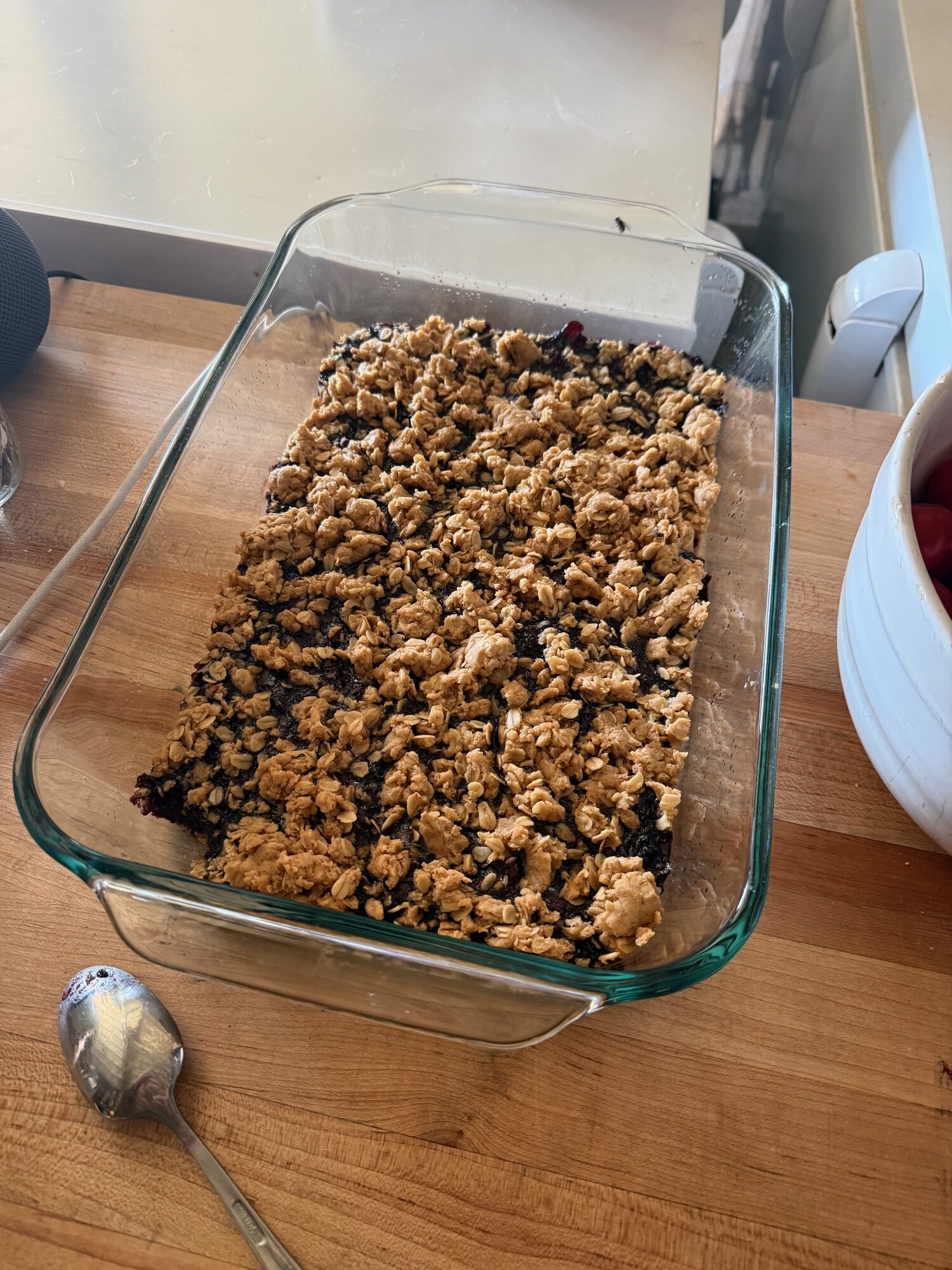 Berry crumble from the kitchen