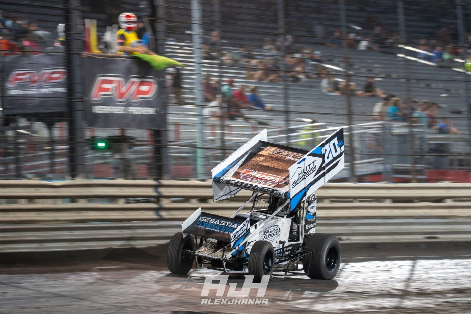 The sprint car under the lights